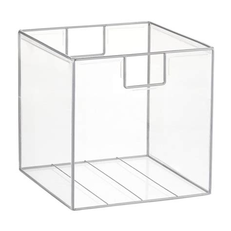 clear cube box handle lid metal|Amazon.com: Storage Cube With Lid.